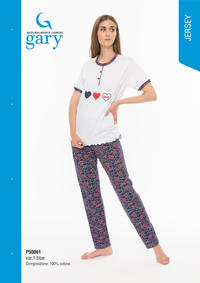 WOMEN'S PAJAMAS M/L P50061 HENLEY Tellini S.r.l. Wholesale Clothing